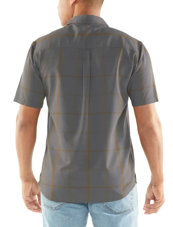 Icebreaker Compass Short-Sleeve Shirt - Men's Timberwolf/Tobacco/Plaid - XL