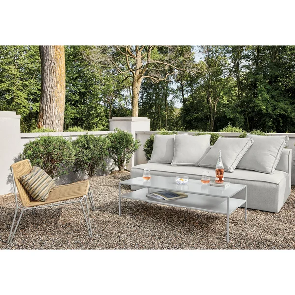 Room & Board, Modern Slim Outdoor Coffee Table 22D 46W 16H in Slate Grey Blue