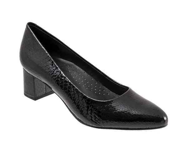 Trotters Women's Kari Pump - Size: 9, Black Snake Leather