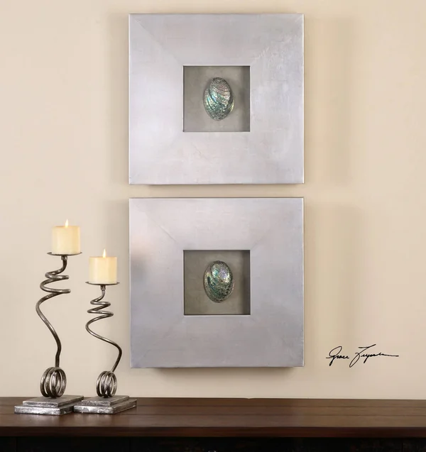Uttermost Abalone Shells Silver Wall Art - S/2