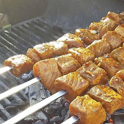 Goutime 23 x 5/8 inch Stainless Steel Shish Kabob Skewers with Bag - Set of 6