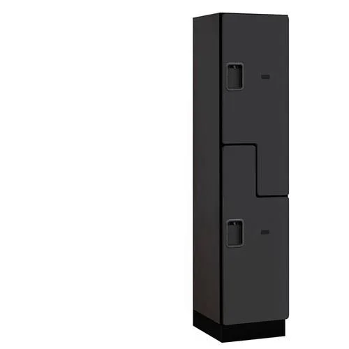 Salsbury Industries 18-27168blk 18x22 Wide Double Tier &S& Style Designer Wood Locker - 1 Wide - 6 Feet High - 18 Inches Deep