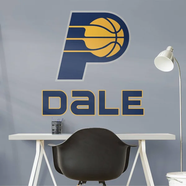 Indiana Pacers: Stacked Personalized Name - Officially Licensed NBA TRANSFER Wall Decal in Yellow by Fathead - Vinyl