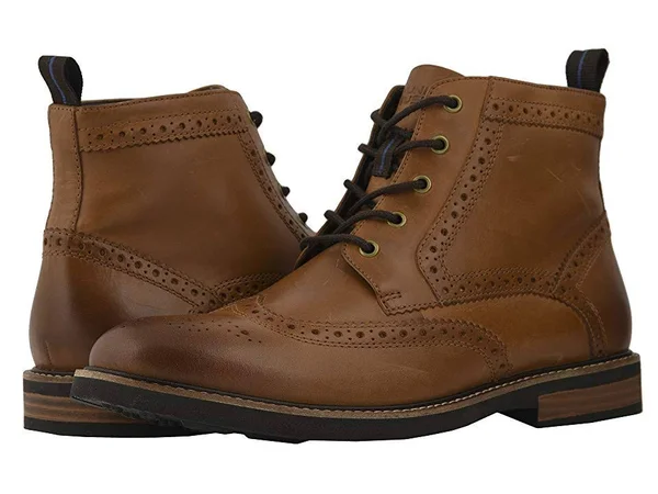 Nunn Bush Men's Odell Medium/Wide Wingtip Boots (Tan Leather) - Size 9.5 M - Style #23657