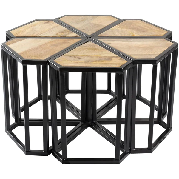 Surya Center Table PTL-001 Petal Black Modern