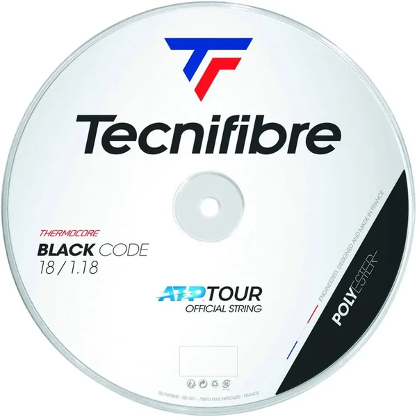 Tecnifibre Black Code 200m Reel Black - 1.18mm, 18
