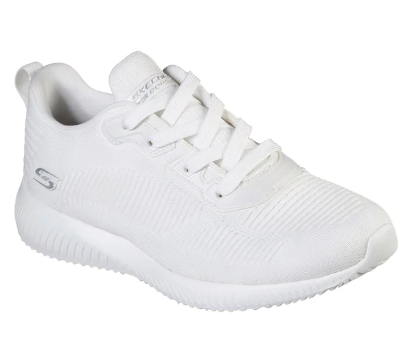 Skechers Women's Bobs Sport Squad - Tough Talk Sneaker - White, 8
