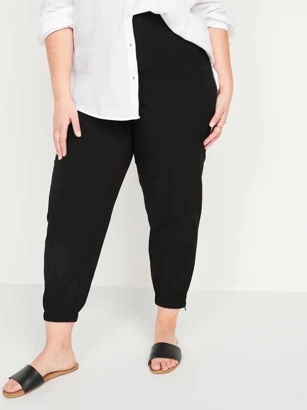 Old Navy Women's Mid-Rise StretchTech Plus-Size Jogger Pants - Black Jack - Plus Size 2x