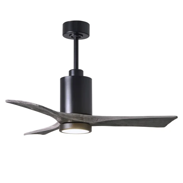 Matthews Fan Company PA3-BK-BW-42 Patricia 42 inch 3 Blade LED Outdoor Ceiling Fan in Matte Black