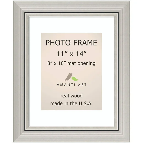 Amanti Art DSW13853 Romano Silver Matted Photo Frame DSW1385373