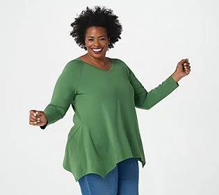 Isaac Mizrahi Live! Seamed Knit Top - Size 3X, Spruce Green