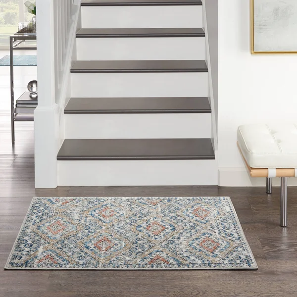 Nourison Concerto CNC16 Area Rug - Blue/Ivory, 2&2x22 x 10&