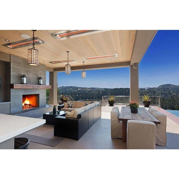 Infratech W-Series 39x22 2000W Single Element Electric Infrared Patio Heater - 480V - Beige - W2048BE