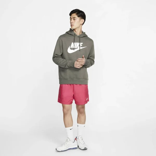 Nike Men's Sportswear Club Fleece Graphic Pullover Hoodie - Light Army Green, Size: XXL, Fleece/Polyester/Cotton