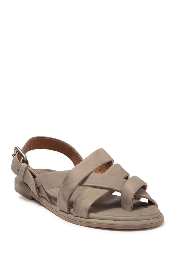 Frye Women's Tait Softy Criss Cross Flat Sandal, Grey