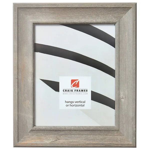 Craig Frames Scalloped American Barn - Faux Barnwood Picture Frame, Natural, 16 x 22 inch, White