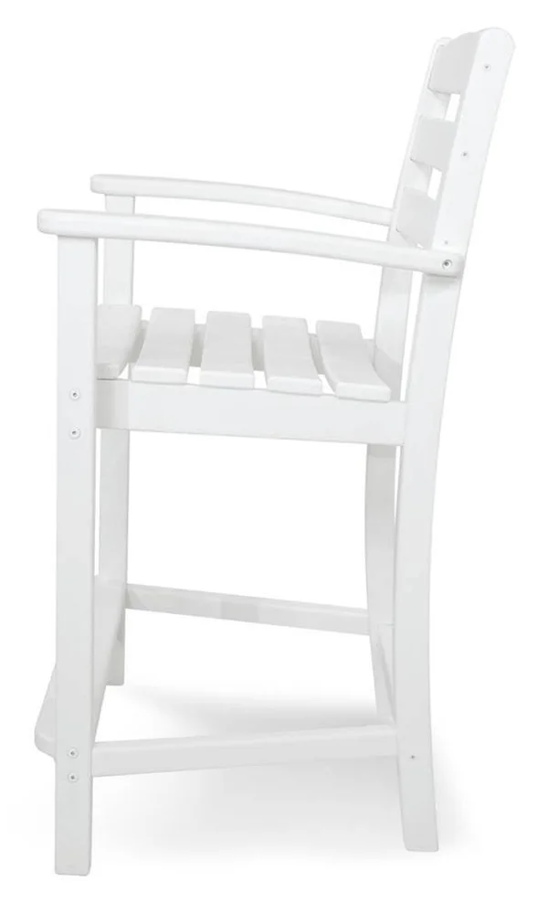 POLYWOOD La Casa Cafe Counter Arm Chair - White