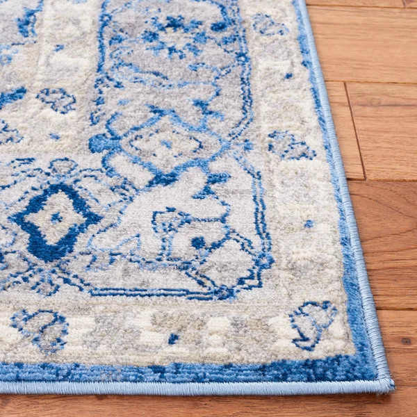 Safavieh Brentwood Light Gray/Blue 2 ft. x 20 ft. Distressed Medallion Runner Rug