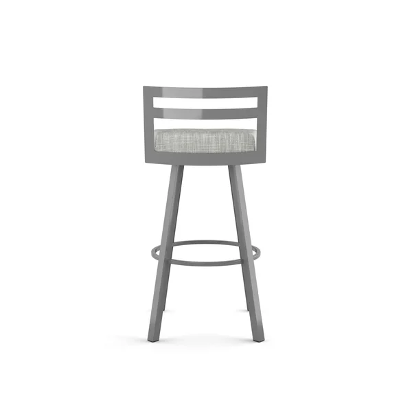 Amisco Derek Swivel Counter Stool - Black Faux Leather/Glossy Grey Metal