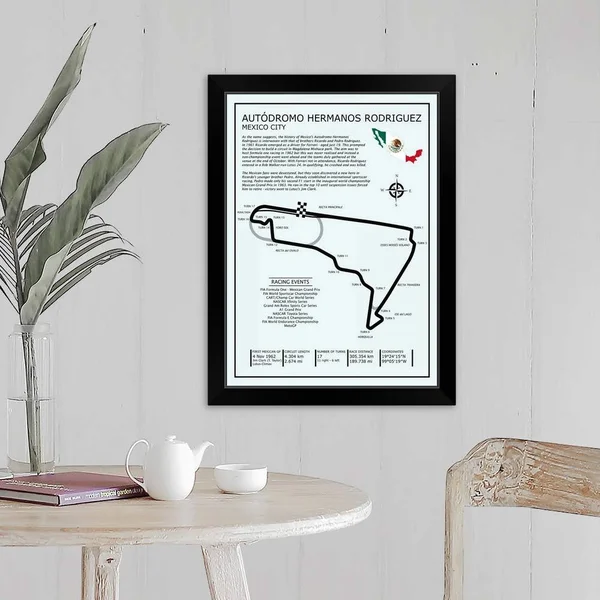 Autodromo Hermanos Rodriguez, Black Framed Wall Art, 18x24, Great Big Canvas