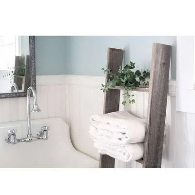 Orla Wood Ladder Bookcase Union Rustic Size: (4 Shelves) 48x22 H x 13x22 W x 4x22 D - Color: Gray