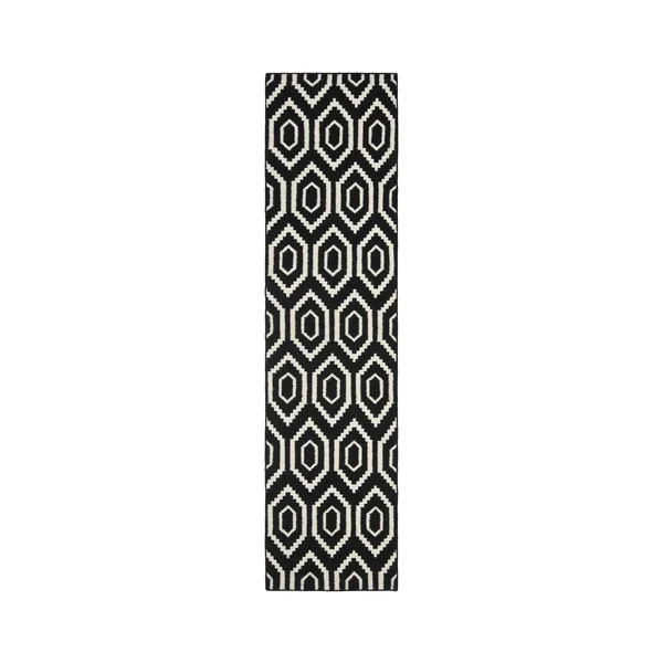 Safavieh 8& x 10& Dhurries DHU556L Black, Ivory Rug