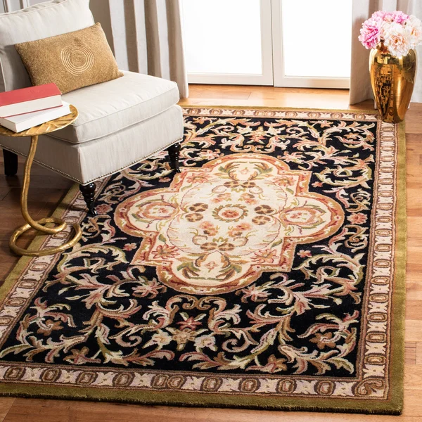 Safavieh Classic CL220B Black, Beige Rug 7&6x22 x 9&6x22 Oval