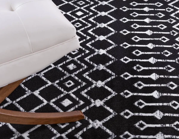 Rugs.com Geometric Kasbah Trellis Collection Rug 10& x 13& Black Low Pile Rug
