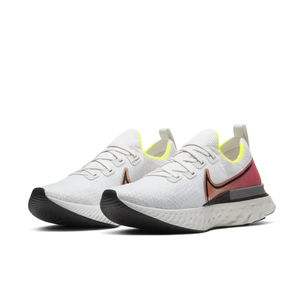 Nike Men's React Infinity Run Flyknit Platinum Tint-Black-Pink Blast - 14