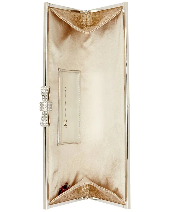 Inc Carolyn Glitter Clutch - Created for Macy&s - Silver/Silver
