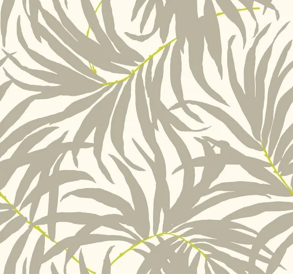 Ashford Tropics 27& x 27x22 Bali Leaves Wallpaper Roll Color: Off White - Medium Grey, Bright Yellow/Green