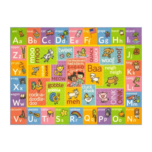 KC Cubs Playtime Collection ABC Alphabet with Old McDonald&s Animals Educational Learning Polypropylene Kids and Children Area R