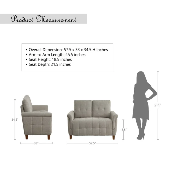 Anneta Living Room Loveseat - Brown