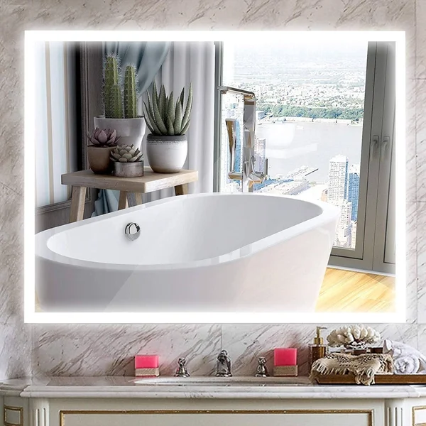Vanity Art LED Lighted 36-Inch Bathroom Mirror with Sensor Switch, White