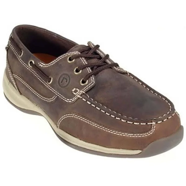 Rockport Works Sailing Club Boat Shoe Steel Toe - Men's Brown