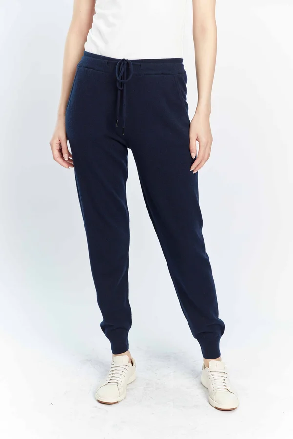 Women's Cashmere Cuffed Jogger Navy - Gobi Cashmere, M, Navy