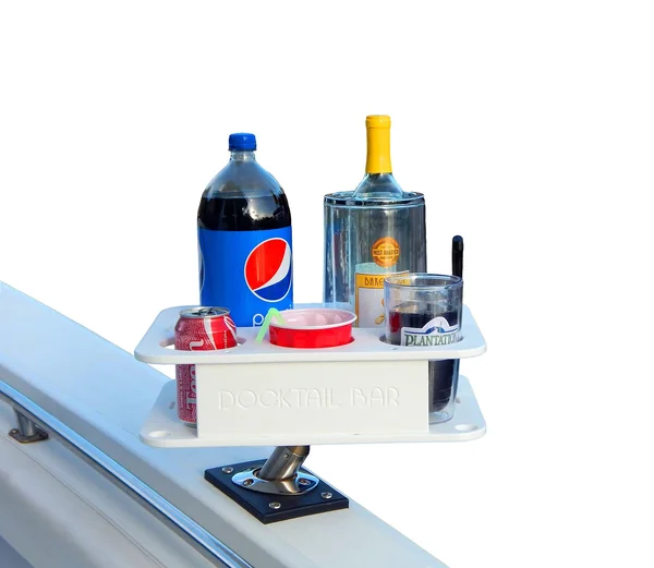 Docktail Bar Boat Cup Holder and Marine Bar Accessories - Includes Universal Adjustable Folding Rod Holder Mount - 3 Drink Tumbl