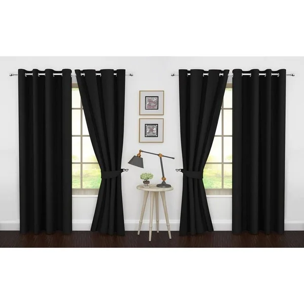 Ample Decor Thermal Insulated Grommet Blackout Curtains- 4 Panel - 95 Inches - Pink