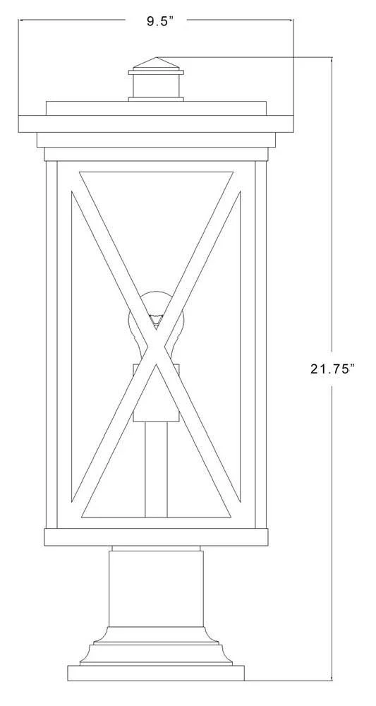 Z Lite 1 Light Outdoor Pier Mounted Fixture 583PHBR 533PM BK (Black)