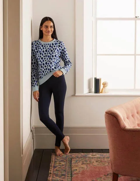 Boden Women's Navy Rainbow Cuff Favourite Leggings