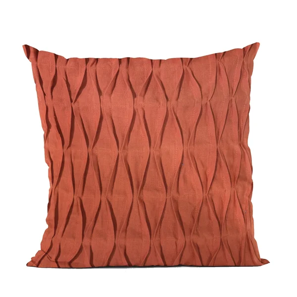 Plutus 20x22 x 20x22 Tucked Solid Color Luxury Throw Pillow in Red