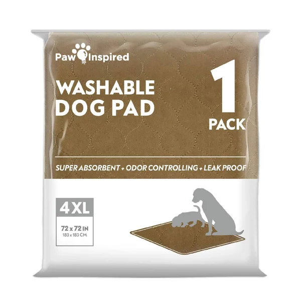 Paw Inspired Washable Pee Pads for Dogs, 4XL 72 x 72, Puppy Training Pads, Wat
