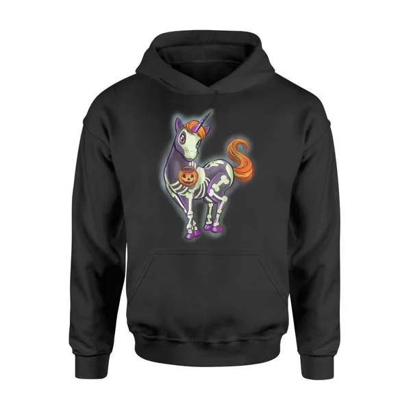 Halloween Unicorn - Unicorn Skeleton Halloween Hoodie