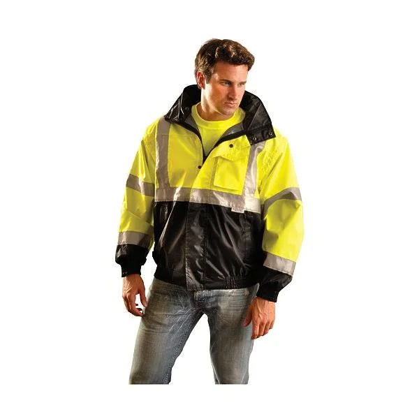 Occunomix LUX-TJBJ-BYS 4-Way Black Bottom Bomber Jacket - Yellow, S, Class 3