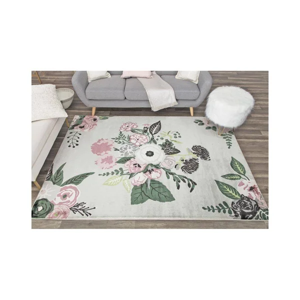 Rugs America Valentina Rose Garden Gray 8 ft. x 10 ft. Area Rug