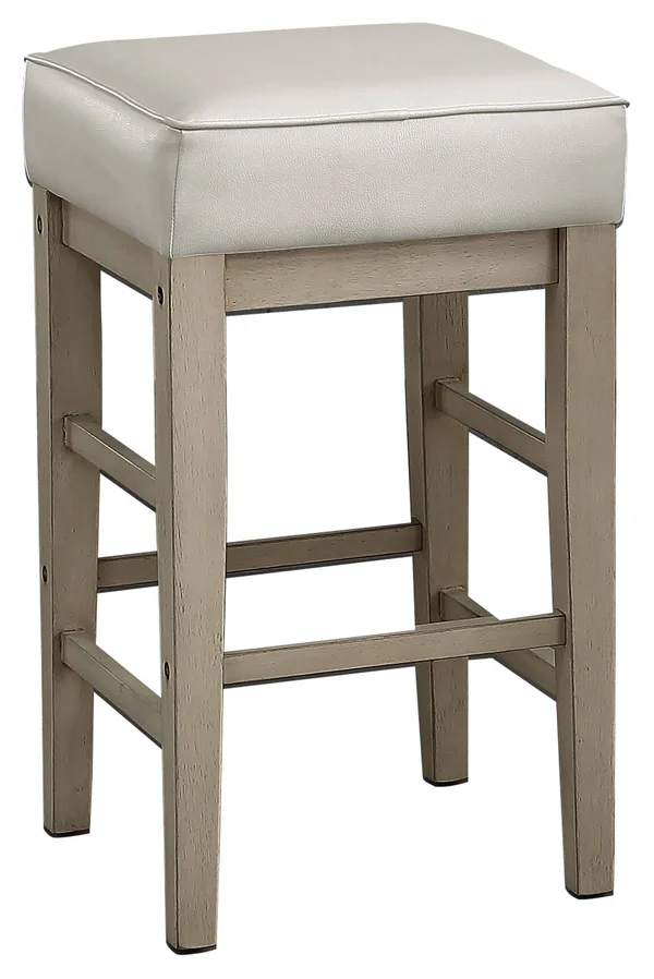 Lexicon Pittsville 24x22 Faux Leather Counter Stool in White (Set of 2)