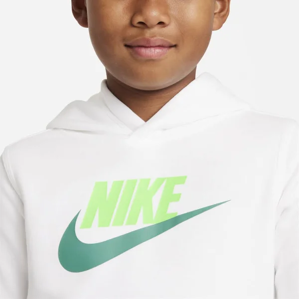 Nike Sportswear Club Fleece Big Kids& Pullover Hoodie in White, Size: XL, CJ7861-107