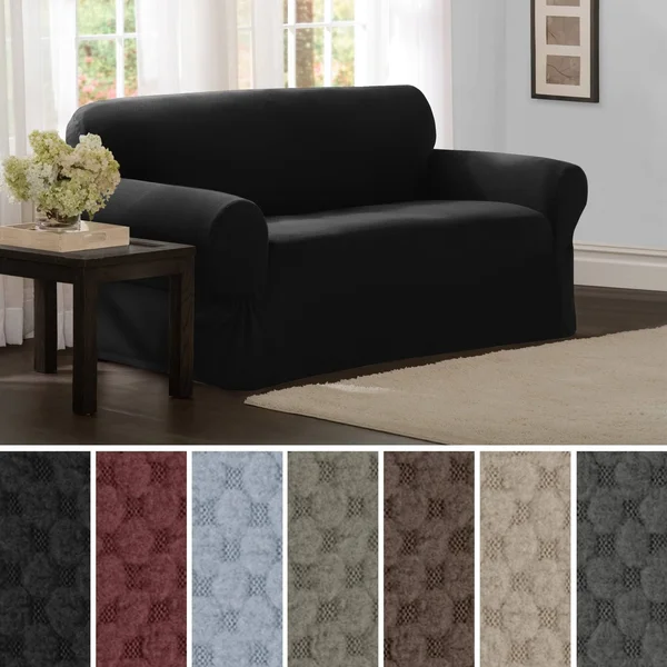 Pixel Stretch 1 Piece Loveseat Furniture Cover Slipcover, Size: 34 inchh x 38 inchd x 58-73 inchw