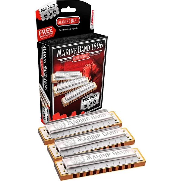 Hohner Marine Band 1896 Pro Harmonica - 3-Pack - Keys C - G and A