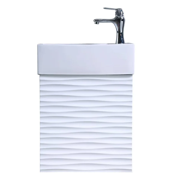 Renovators Supply Ripple 17 3/4x22 Narrow Wall Mounted Cabinet Vanity Bathroom Sink White with Faucet Drain and Overflow